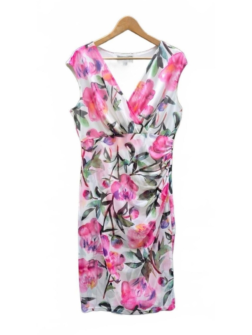 NWT Laundry By Shelli Segal Floral Ruched Sheath Dress Size 10  Wedding Guest